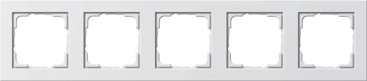 Gira 021529 Abdeckrahmen, 5fach, System 55 E2, reinweiß glänzend