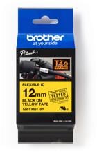 Brother TZe-FX631 Flexi-Tape laminiertes Schriftband für Beschriftungsgeräte, 12mm, 8m, schwarz/gelb