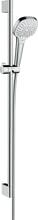 hansgrohe Croma Select E Duschset 110 Multi wassersparend mit Duschstange 90 cm, Messing, 9 l/min, 110 mm, Weiß/Chrom (26591400)