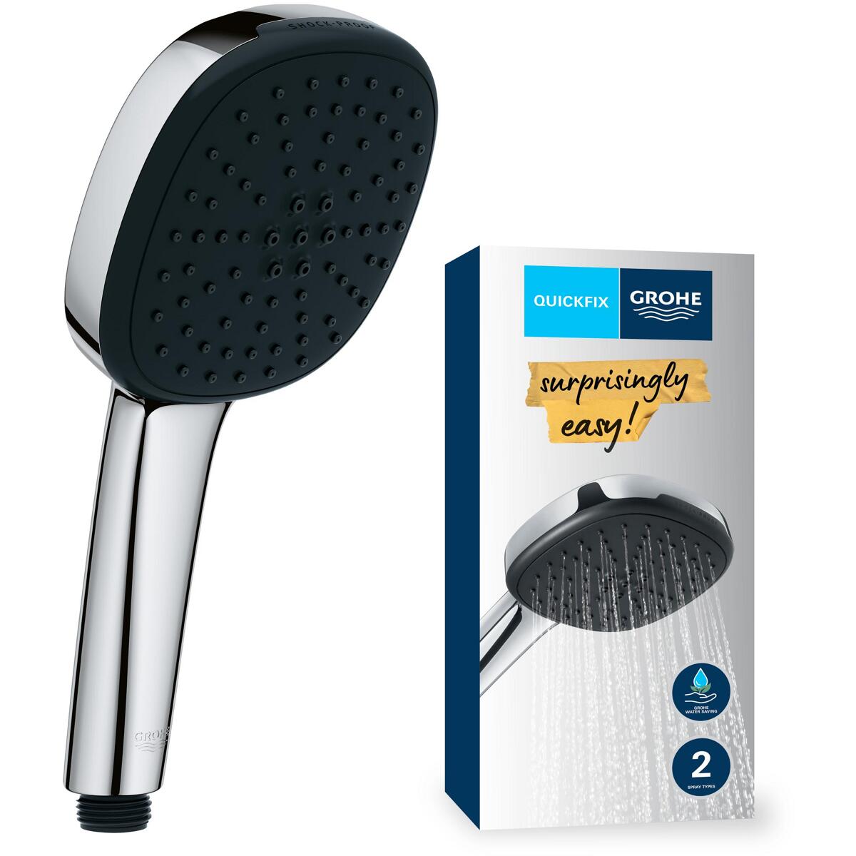 GROHE Vitalio Comfort 110 Handbrause, Quickfix, 2 Strahlarten, chrom (26397001)