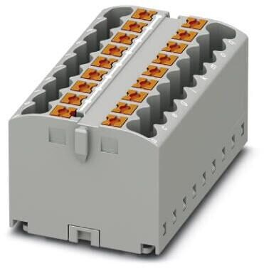 Phoenix Contact PTFIX 18X2,5-G GY Verteilerblock, Grundklemme, Push-in, 19-Polig, grau
