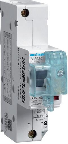 Hager HTN150C SLS Schalter 1-Polig, Cs-Charakteristik, 50A, für Hutschienenmontage