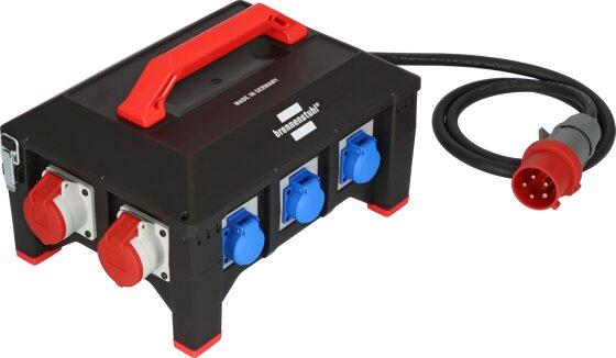 Brennenstuhl Professional Gummi-Stromverteiler BSV 5, 2m Kabel, 1xCEE 32A, 2xCEE 16A, 6x Schuko, schwarz (9150320061)