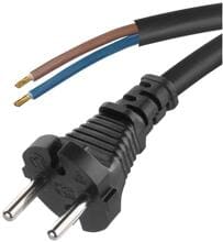 EMOS Netzkabel, H05RN-F, 2x 1mm², Gummi/Neopren, schwarz 