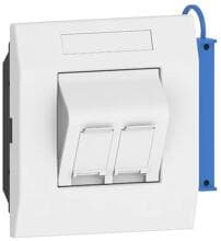 GGK 4696 Einbaueinheit 2 Port KSE/KA-2-9010, Adapterrahmen für Datentechnik, weiß
