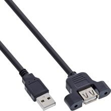 InLine USB 2.0 Anschlusskabel, Stecker A auf Einbaubuchse A, 0,60m (33440E)