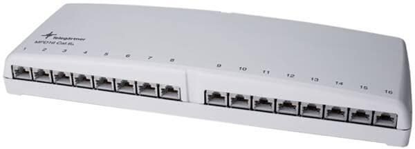 Telegärtner Mini-Verteiler TH35/AP, MPD, 16-HS, K, Cat.6a, alpinweiß (100007004)