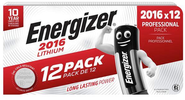 Energizer CR-Typ 2016 Lithium Knopfzelle, 12 Stück (E303692900)