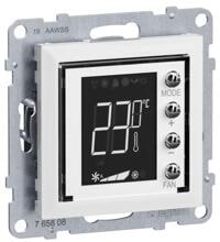 Legrand Seano MyHome Thermostat mit beleuchtetem Display, Temperatursensor und potentialfreiem Eingang inkl. Abdeckung in der Farbe Ultraweiß (765608)