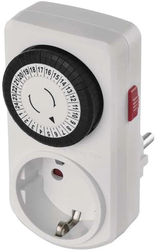 EMOS 15GD-3A Mechanische Zeitschaltuhr Steckdose SCHUKO, Schaltungen pro Tag 48, weiß (1927010023)