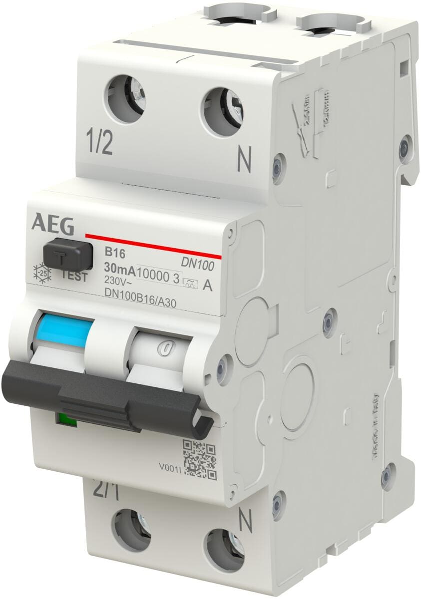 AEG FI/LS-Schutzschalter B16 1p+N 0,03A A 10kA 2TE 1p (DN100B16/A30)