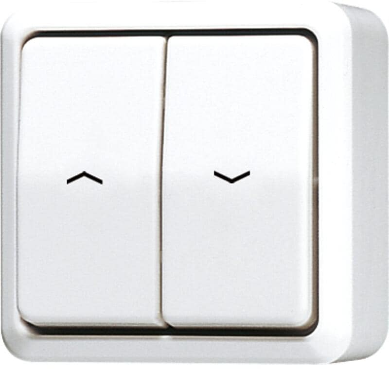 Jalousie-Wippschalter 10 AX 250 V ~, alpinweiß, Serie AP 600, Jung 609VAWW