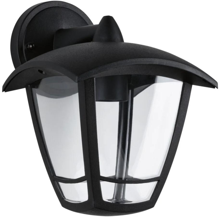 Paulmann Außenwandleuchte Classic Curved IP44 164x190mm max. 12W 230V, Kunststoff, klar/schwarz (94392)