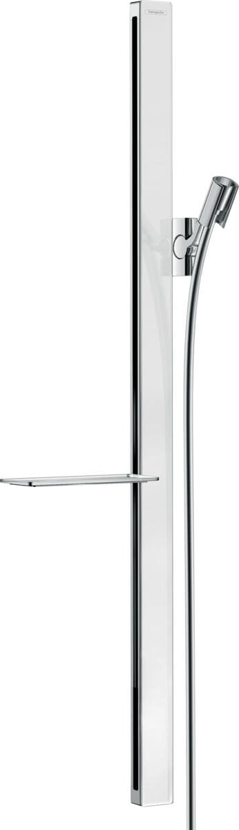 hansgrohe Unica Duschstange E 90 cm mit Isiflex Duschschlauch 160 cm, Metall/Sicherheitsglas/Kunststoff, Weiß/Chrom, (27640400)