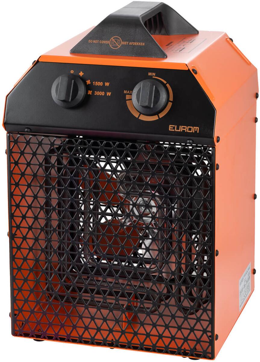 Eurom EK Delta 3000 Elektrischer Heizlüfter, 3000W, IP24, Thermostat, Überhitzungsschutz (332803)