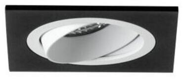 Brumberg M1 Einbaugehäuse, quadratisch, bündig, mit Modulhalterung vertieft, schwenkbar 20°, IP20, max. 1x13W, ohne LED-Modul, Aluminium, schwarz/weiß