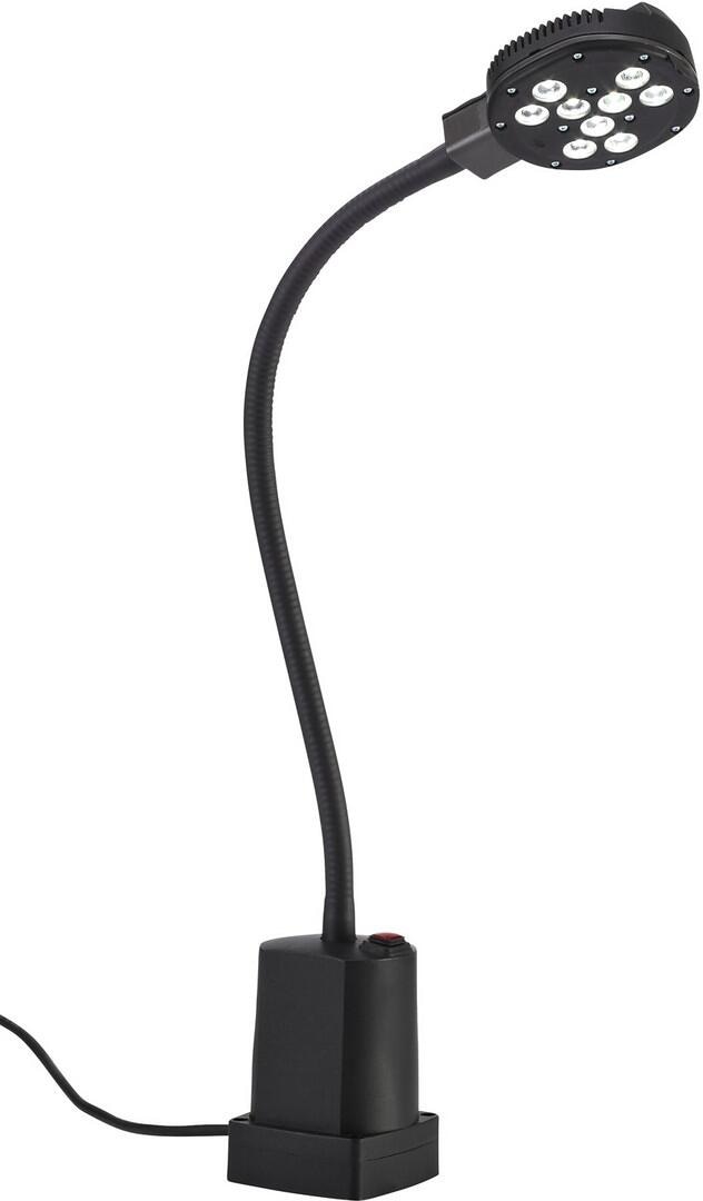Hedi LED pro Maschinenleuchte, 9,9W, 6400K, IP64, 230V, mit Magnet und Tischklemme, schwarz (ML1209)