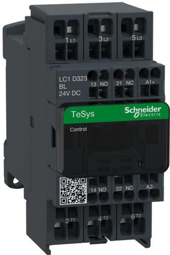 Schneider Electric Leistungsschütz 3p, 1S+1Ö, 15kW, 32A, 400V AC3, Spule 24V DC (LC1D323BL)