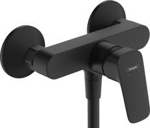 hansgrohe Logis Einhebel-Duscharmatur Aufputz, Messing, 28 l/min, mit Rückflussverhinderer, Mattschwarz (71600670)