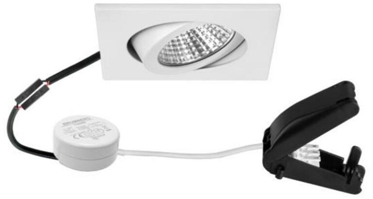 Brumberg BB05 LED-Einbaustrahler, 230 V AC, 50 Hz, 6 W, 38°, 3.000 K, quadratisch, schwenkbar, weiß (40465073)
