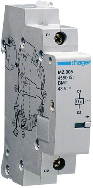 Hager MZ205 Unterspannungsauslöser für MCB RCBO <125A, 48V DC