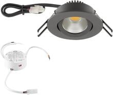 EVN PC20-Serie LED Deckeneinbau, rund, schwenkbar, IP20, 200-240V, 8,4W, 3000K, 1010lm, inkl. DALI-Netzgerät, anthrazit (PC20D91602)