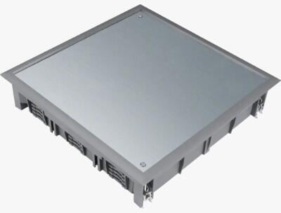 Hager VDQ12057011 Verschlussdeckel Q12 244x244mm für 5mm Bodenbelag aus Polyamid eisengrau