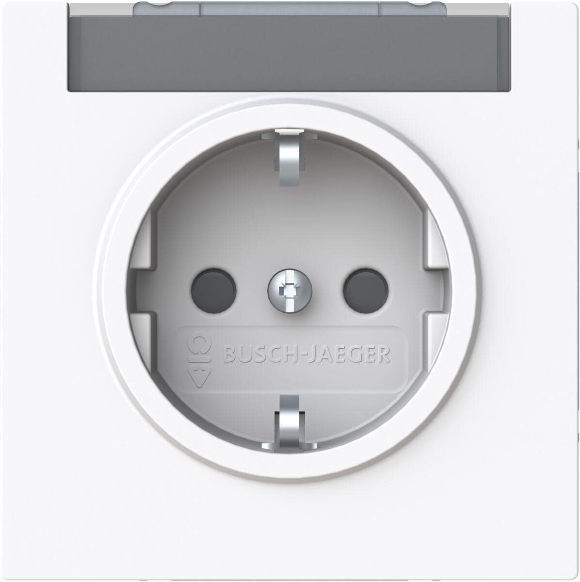 Busch-Jaeger 20 EUCNB-44G SCHUKO Steckdose Safety+, art linear, Steckklemme, Beschriftungsfeld, studioweiß glänzend (2CKA002013A5509)