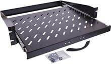 InLine 19" Fachboden ausziehbar, 350mm, 30kg, 2HE, RAL 9005 schwarz (19114I)