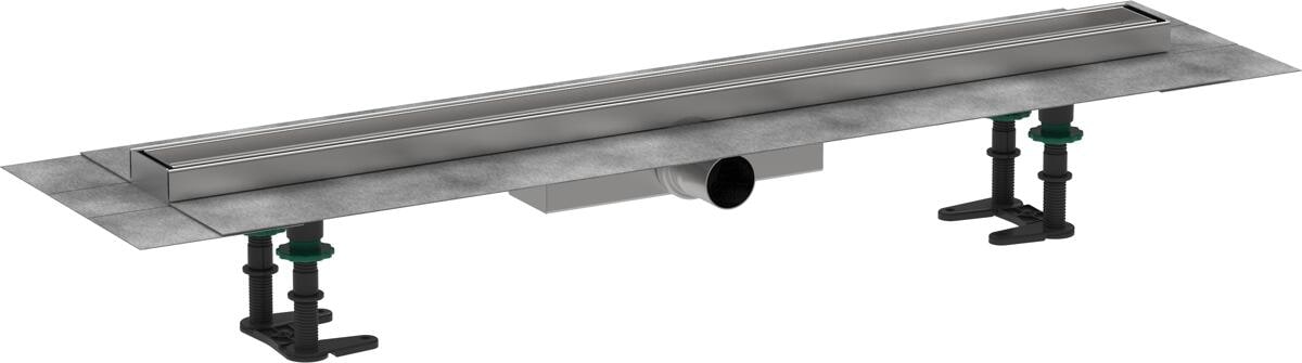 hansgrohe RainDrain Compact Komplettset Duschrinne 800 befliesbar für flache Installation, Edelstahl, Edelstahl gebürstet, (56167000)