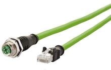 METZ CONNECT M12 Industrial Ethernet Leitung, X-kodiert, 0,5m, M12 Buchse gerade - RJ45 Stecker gerade, PUR (142M2X25005)