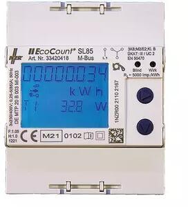 NZR EcoCount SL 5//1A MID, Modbus, Drehstromzähler elektronisch, MID, 0,01-1(6)A, REG, grau (33420505)