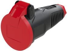 PCE Taurus2 Vollgummi-Kupplung KD nat IP54, gerade, schwarz/rot (2522-sr)