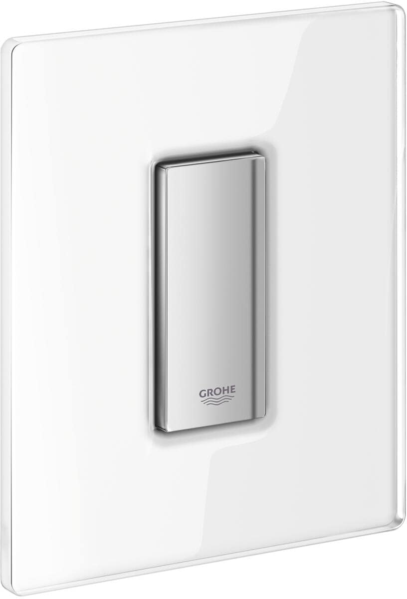 GROHE Skate Cosmopolitan Urinal-Betätigung, 116 x 144 mm, Fertigmontageset für Rapido U oder Rapido UMB, mit Glasoberfläche aus Sicherheitsglas, moon