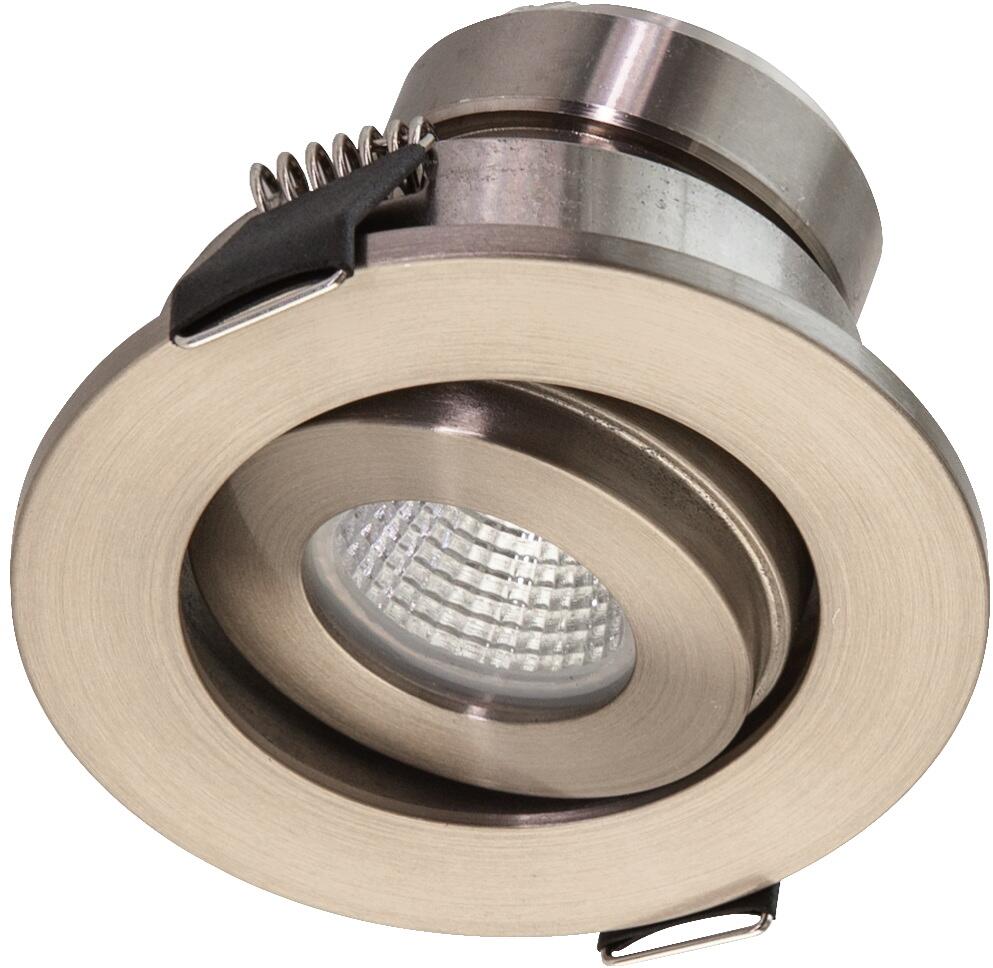 EVN LED Deckeneinbau, rund, schwenkbar, EDS, IP44, 350mA, 3W, 3000K, 230lm, Edelstahl (P44031302)