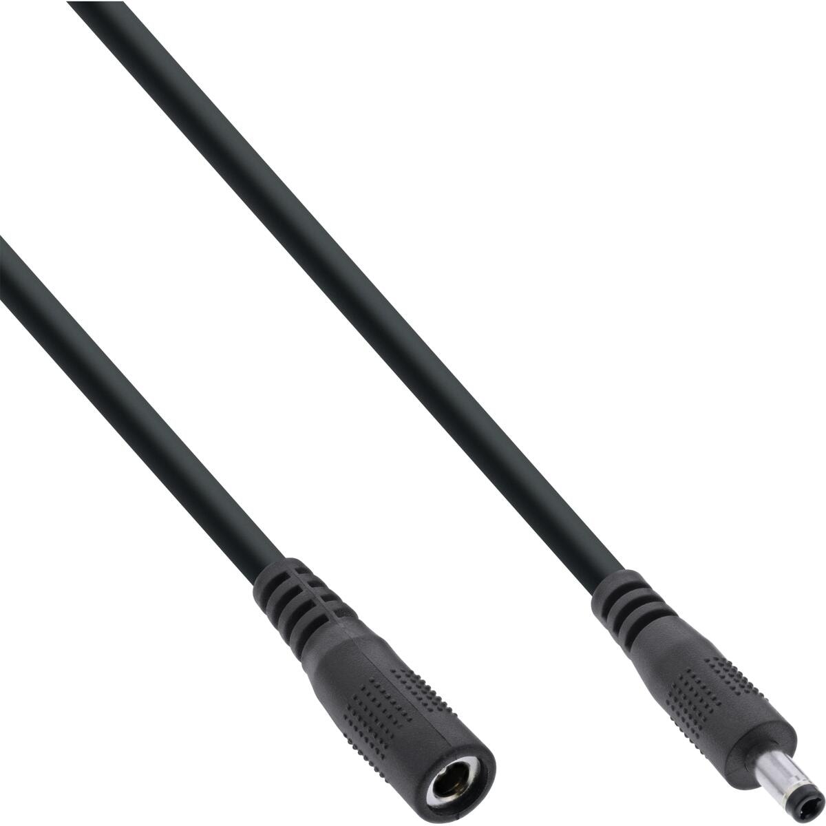 InLine DC Verlängerungskabel, DC Stecker/Buchse 4,0x1,7mm, AWG 18, schwarz 2m (26902C)