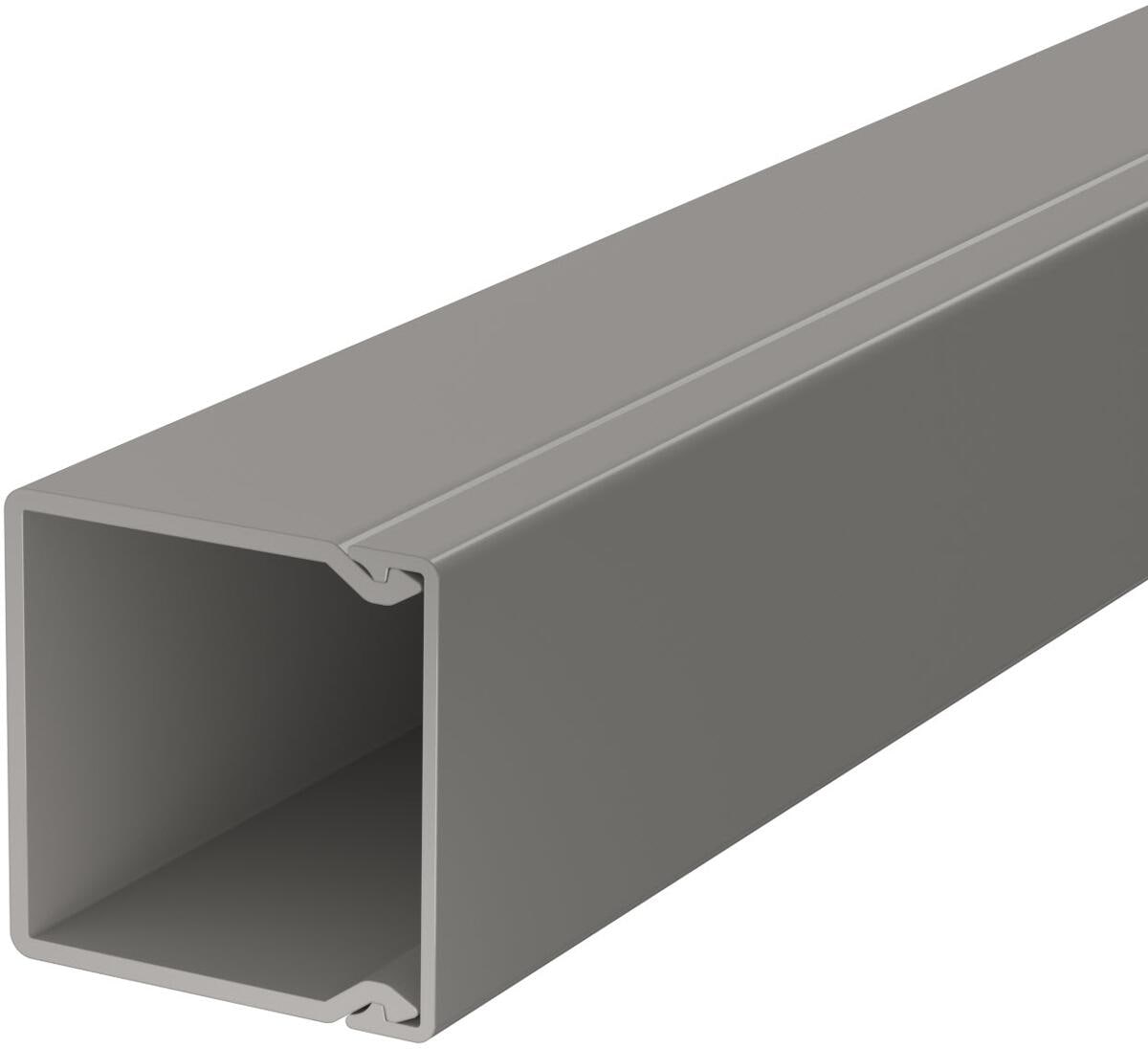 OBO Bettermann WDK40040GR Wand- und Deckenkanal, mit Bodenlochung, 40x40x2000mm, PVC, steingrau (6025447)