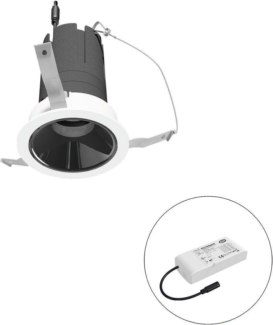 EVN SELECTO LED Deckeneinbau, rund, drehbar, IP20, 220-240V/AC, 13W, 3000K, 1517lm, inkl. Netzgerät, DALI, Reflektor schwarz/glänzend, 4.432,00cd, med
