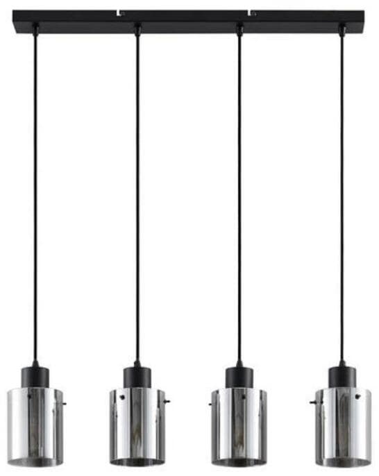 Brumberg Murray LED-Pendelleuchte mit Glasschirmen, 4 x E27, max. 15 W LED, rund, schwarz matt (57408080)