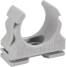 Fränkische clipfix-UV Kunststoff-Klemmschelle, grau