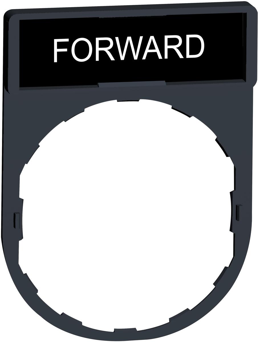 Schneider Electric ZBY2305 Schildträger 30x40mm, für Ø 22 Geräte, mit Schild FORWARD, schwarz