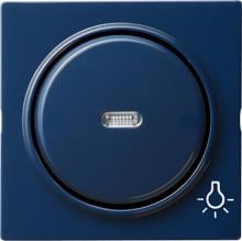 Abdeckung mit Symbol und Wippe mit Kontroll-Fenster für Wippschalter und Wipptaster Licht, Blau, Gira 028546