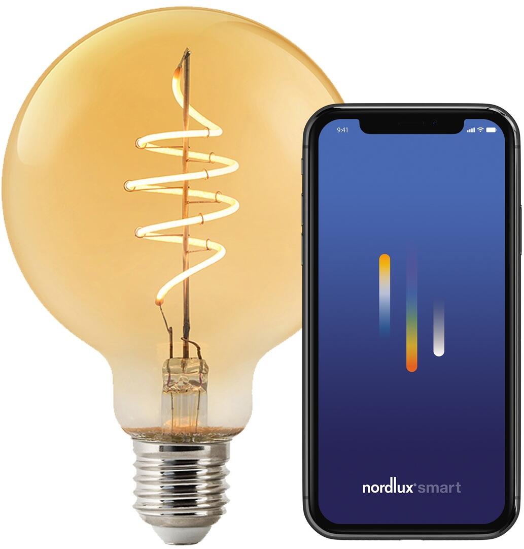 Nordlux Smart E27, G95 Deco Leuchtmitte, 2200K, 380L, 4,7W, dimmbar, bernstein (2170132747)