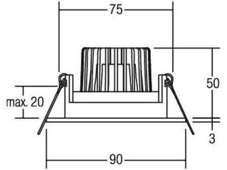Brumberg LED-Einbaudownlight, 6W, 680lm, 3000K, nickel matt  