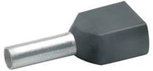 Klauke 8728 Zwillingsaderendhülsen, 2x1,5qmm, 16mm lang, schwarz