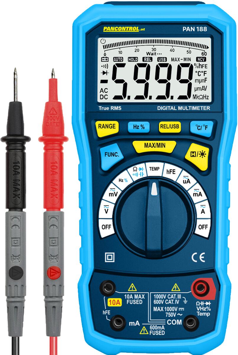 Pancontrol PAN 188 Digital-Multimeter, True RMS, 1000V, CAT III, mit ...