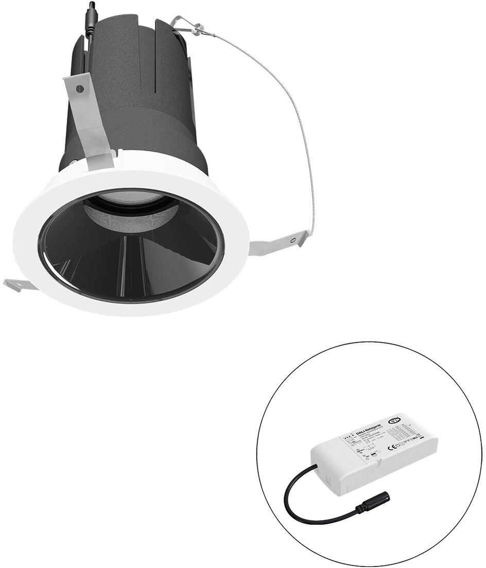 EVN SELECTO LED Deckeneinbau, rund, drehbar, IP20, 220-240V/AC, 18W, 3000K, 2100lm - inkl. Netzgerät, DALI, Reflektor schwarz/hochglänzend, 39.067,00c