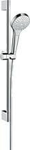 hansgrohe Croma Select S Duschset 110 Multi mit Duschstange 65 cm, Messing, 16 l/min, 110 mm, Weiß/Chrom, (26560400)