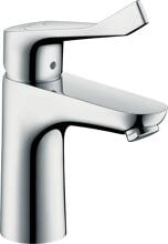 hansgrohe Focus Einhebel-Waschtischarmatur 100 mit extra langem Comfortgriff 12,1 cm ohne Ablaufgarnitur, Messing, 5 l/min, Chrom, (31915000)