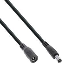 InLine DC Verlängerungskabel, DC Stecker/Buchse 5,5x2,5mm, AWG 18, schwarz 2m (26902G)
